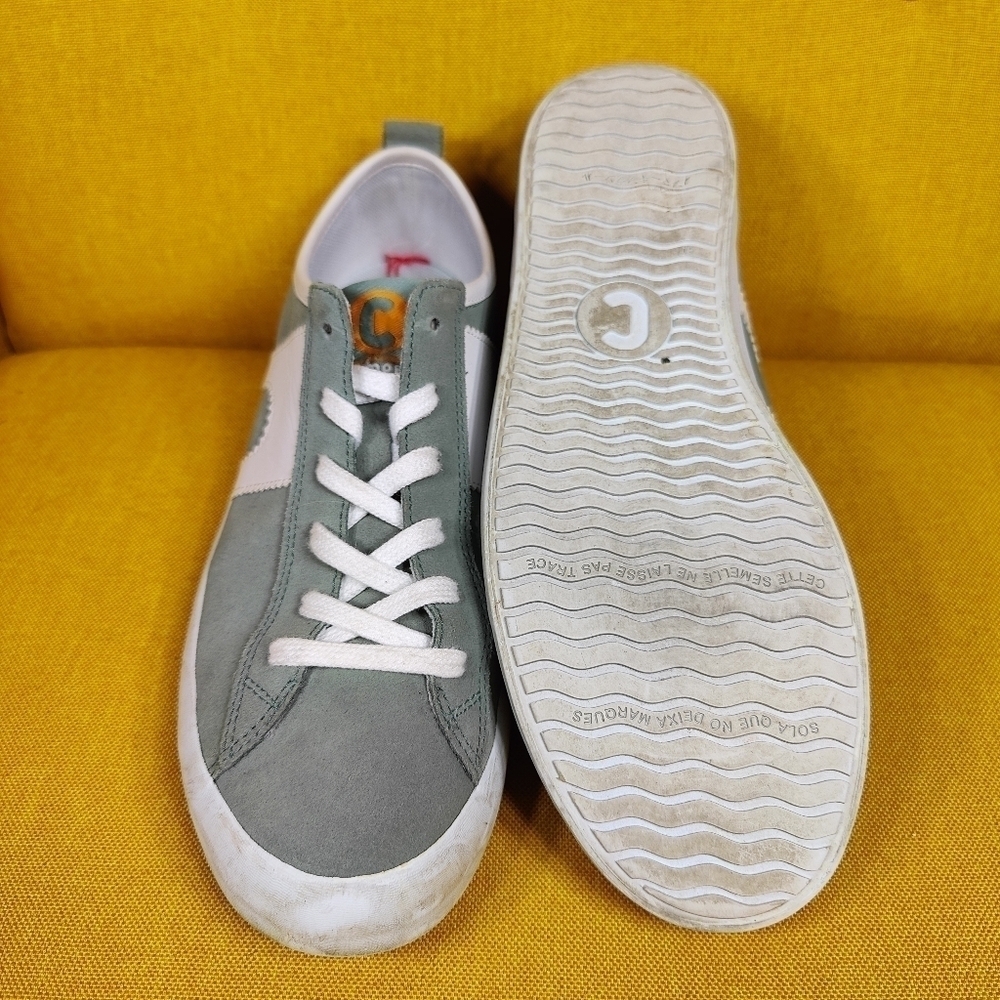 Camper Imar Copa Green White Suede Lace Up Euro Sneakers Women's Shoes Size 10 - Picture 8 of 10